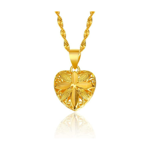 Gold Aura Heart Necklace / قلادة القلب الذهبية