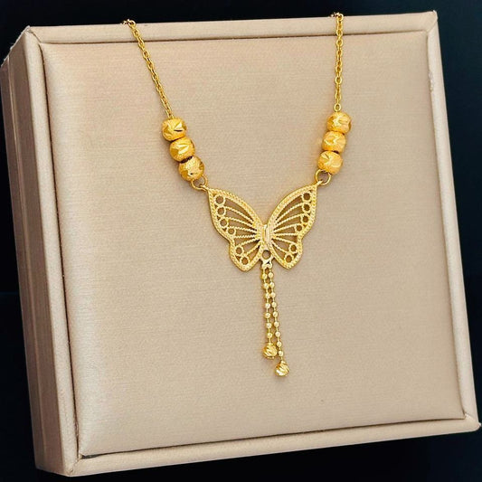 Luxury Gold Butterfly Necklace 🎁 / قلادة الفراشة الذهبية الفاخرة